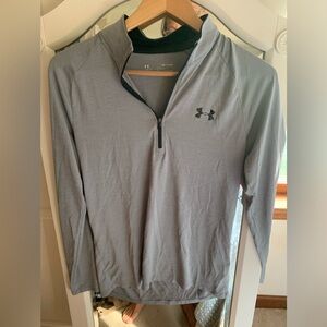 Under Armour Men's Size Small Heat Gear Loose Grey Quarter Zip Pullover